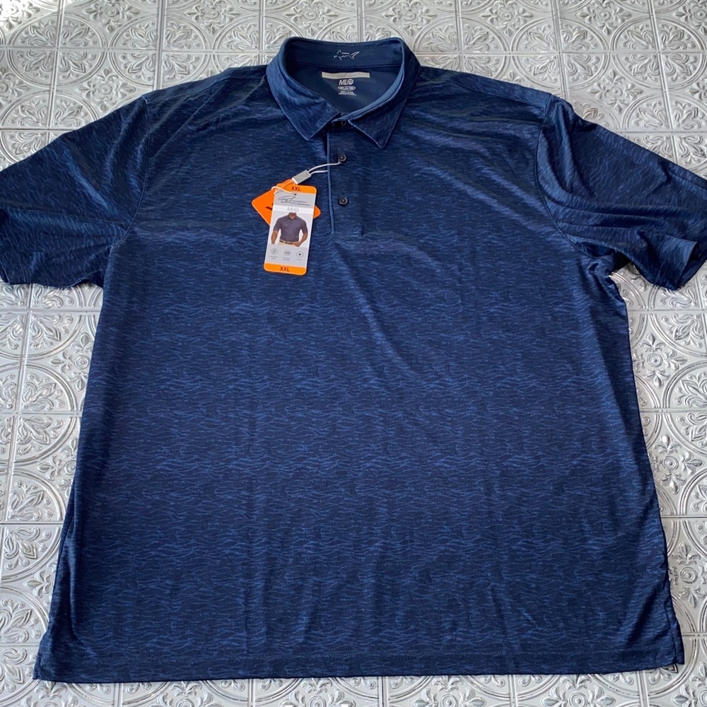 Greg Norman ML 75 Polo Shirt XXL Blue Waves